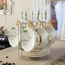 Load image into Gallery viewer, Europe Camellia Bone China Coffee Set British Porcelain Tea Set Ceramic Pot Creamer Sugar Bowl Teatime nespresso tea Cup