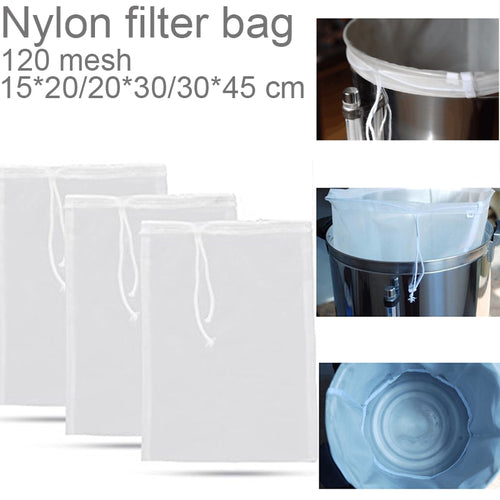 Beer Brew Bag Home Brew Filter Bag  With String Malt Mash Bag Fine Mesh Nylon Food Strainer Bag Filter Bag For Nut Milk Juice