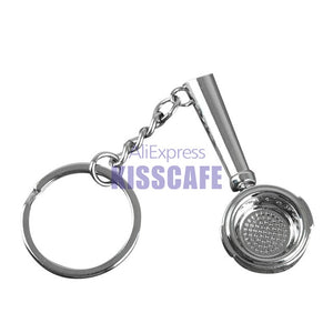 Creative Barista Coffee Tamper Keychain Coffee Machine Handle Moka Pitcher Keyring Portable Coffeeware Espresso Accessories Gift