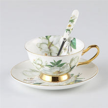 Load image into Gallery viewer, Europe Camellia Bone China Coffee Set British Porcelain Tea Set Ceramic Pot Creamer Sugar Bowl Teatime nespresso tea Cup