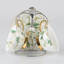 Load image into Gallery viewer, Europe Camellia Bone China Coffee Set British Porcelain Tea Set Ceramic Pot Creamer Sugar Bowl Teatime nespresso tea Cup
